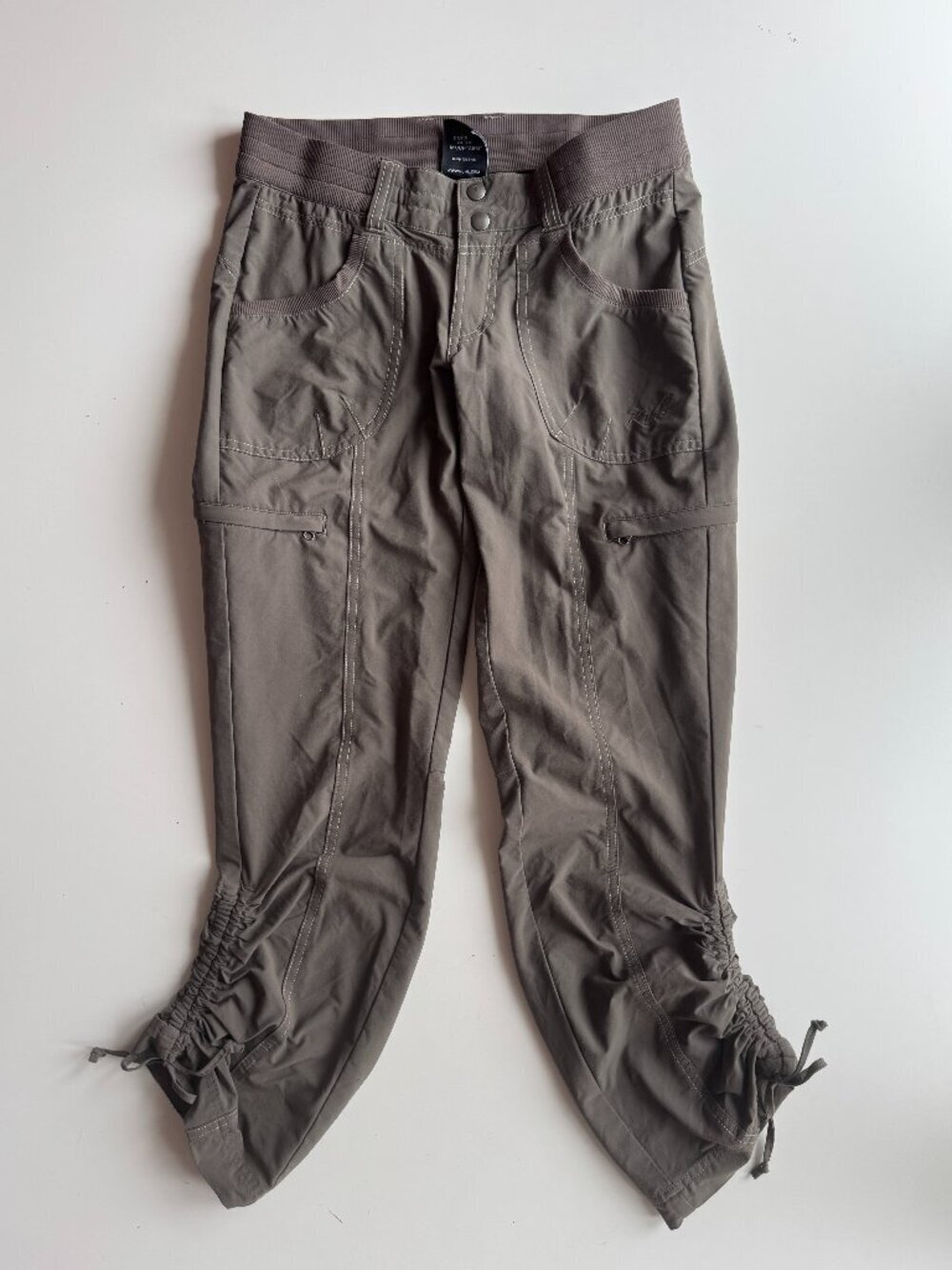 KUHL Durango Kurve Olive Green Stretch Nylon Ruched Hiking Pants, Size 2 Short